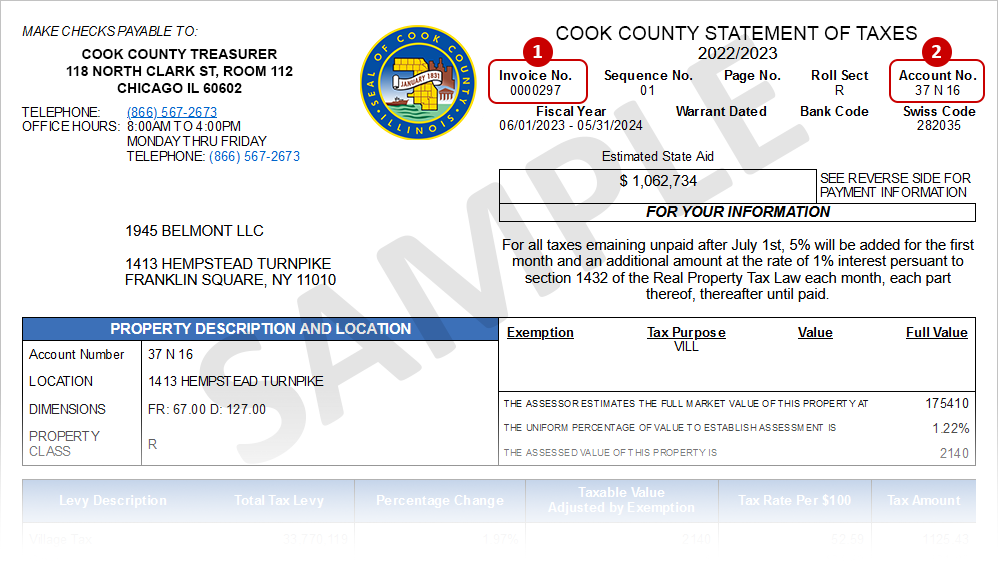 Sample Hill Valley Tax Bill